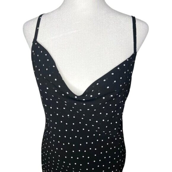 Jessica Simpson Black & White Polka Dot Mini Dress With Ruffle Detail Medium - Picture 5 of 16